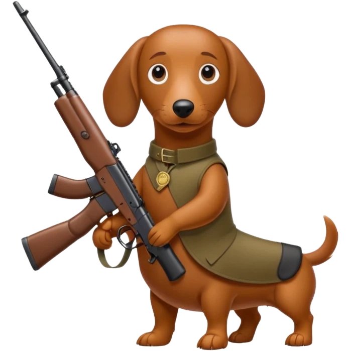 Wiener dog with rifle  emoji