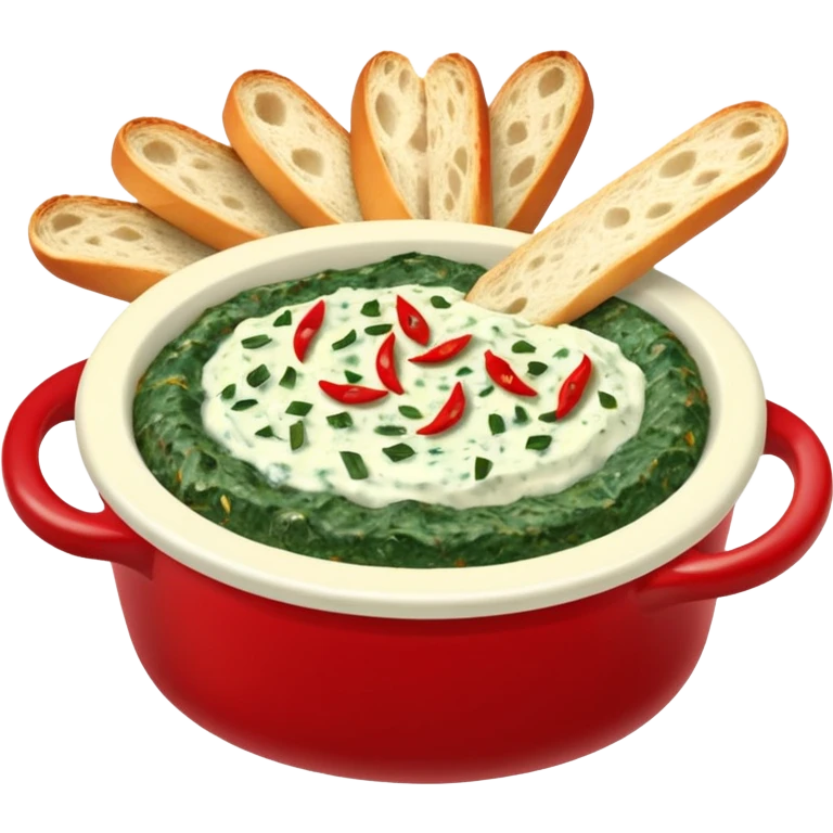Spinach dip with baguette emoji