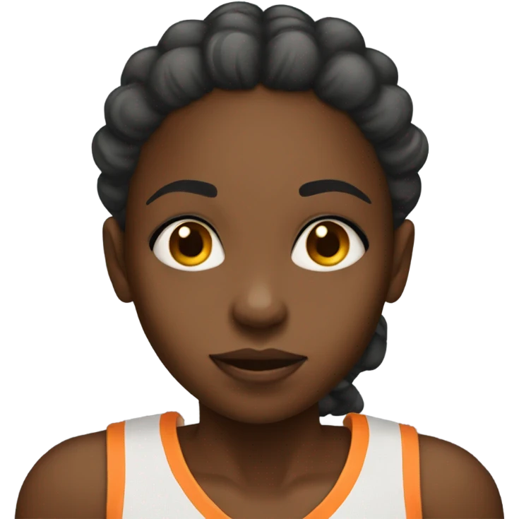 Black girl with basketball as a head emoji