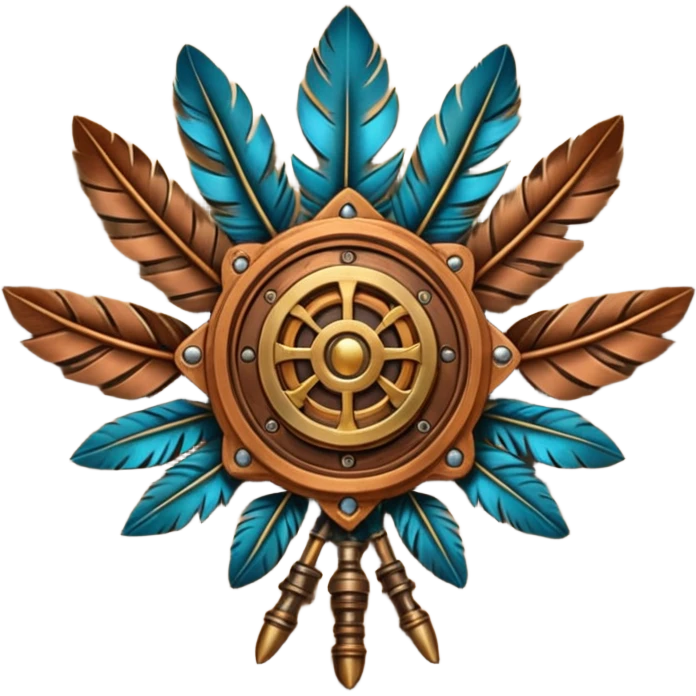 steampunk industrial and tribal nature faction emblem emoji