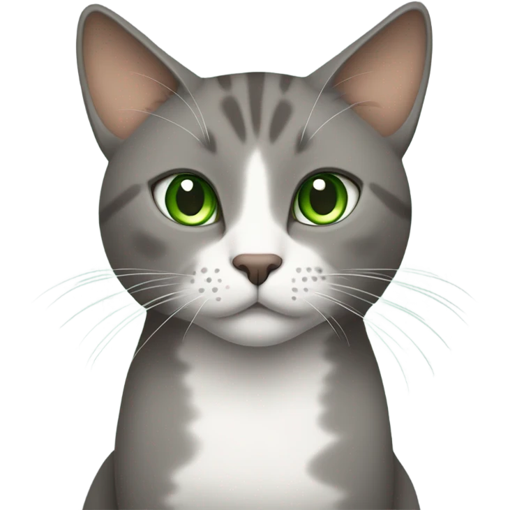 Grey cat Green Eyes with Brown cat  emoji