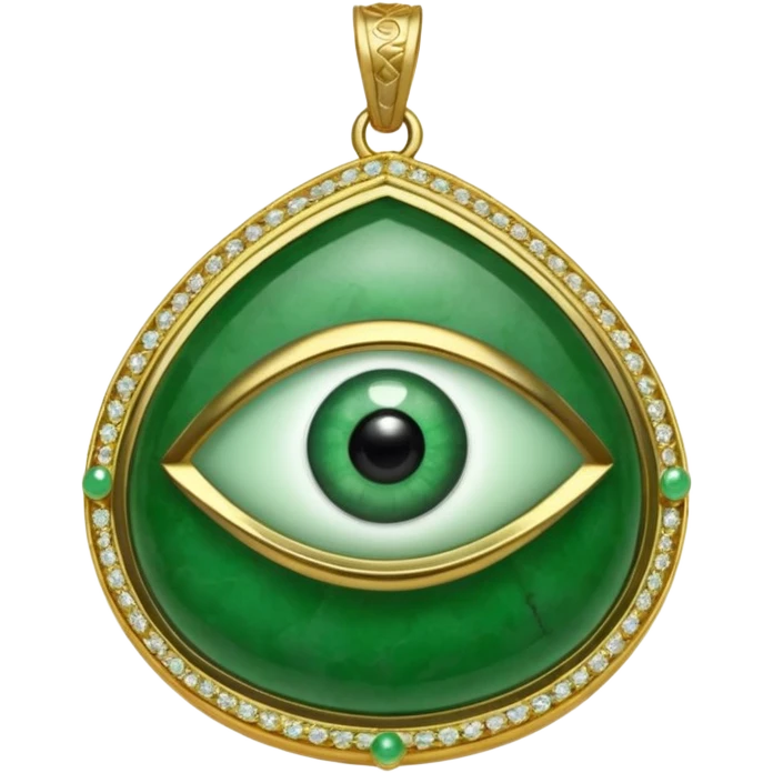 Eye shaped green locket  emoji