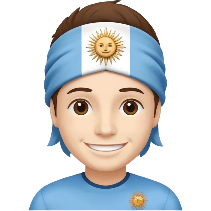 Una persona con la cabeza de la bandera de Argentina emoji