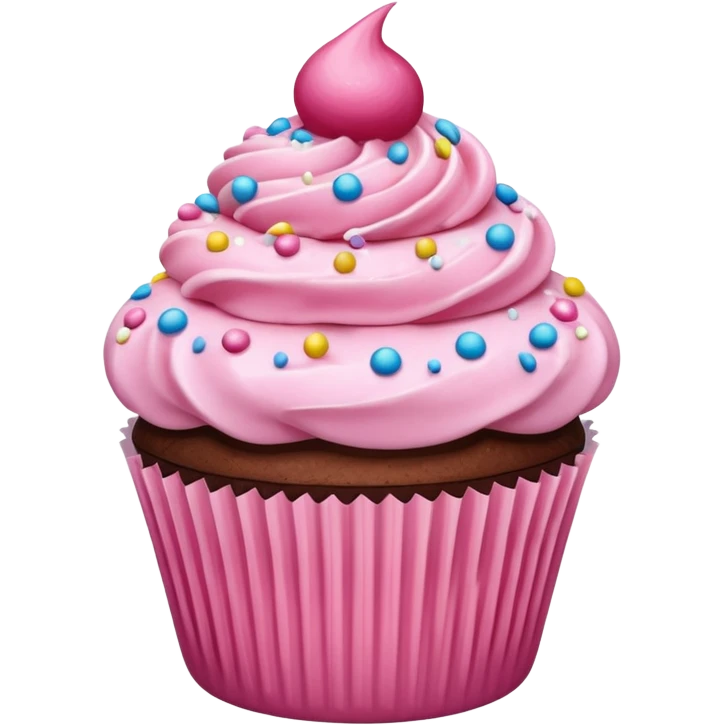 Cupcake with pink icing emoji