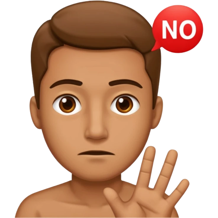 A man saying no with a nonchalant look emoji