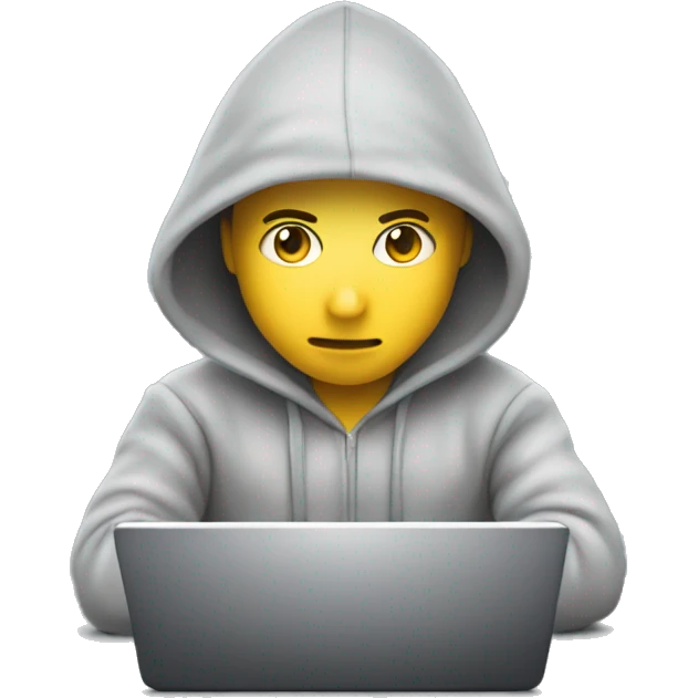 ecom hussler working on laptop in hoodie emoji