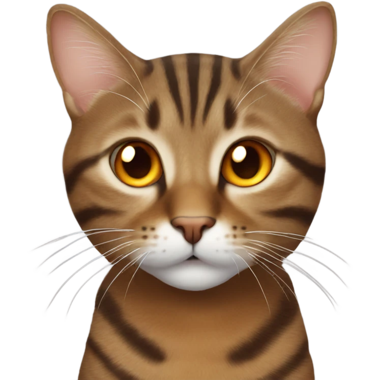 brown tabby cat with a little orange on the face  emoji