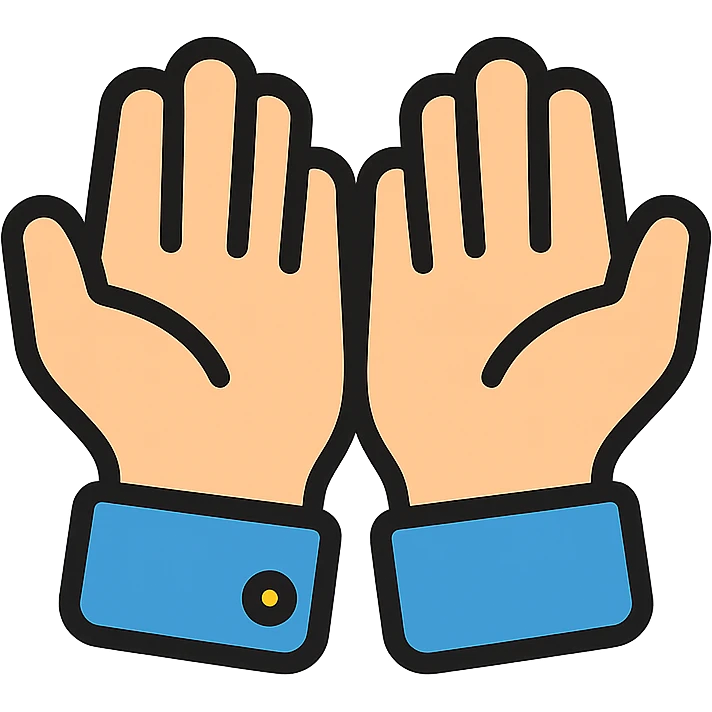 begging hands, palms up, open colored icon emoji