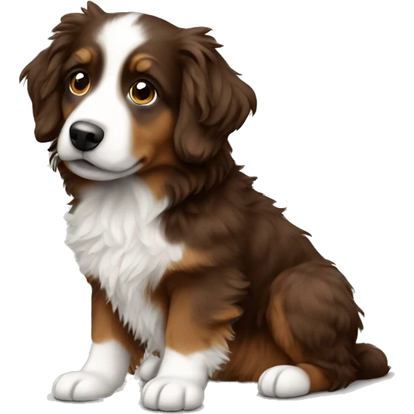Generate a brown mini Aussie doodle emoji
