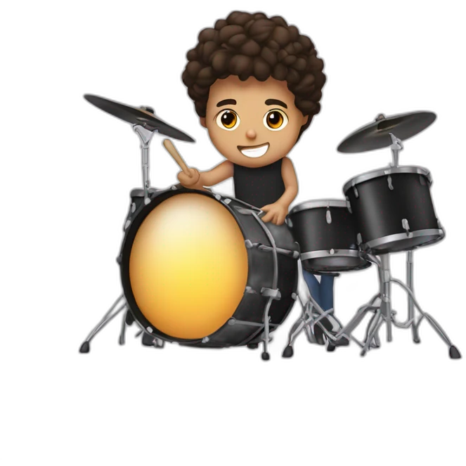 Joven moreno tocando una batería emoji