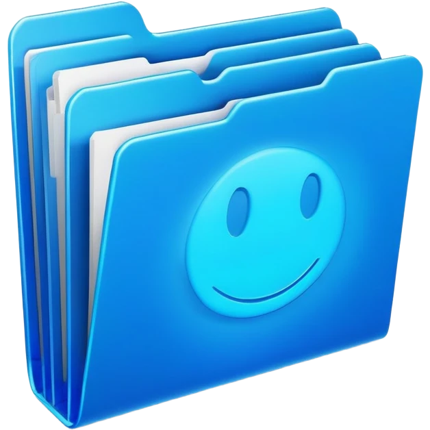 blue neon file folder emoji