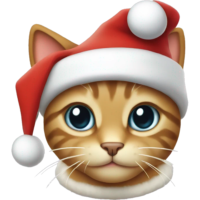Kitty wearing a Santa hat emoji