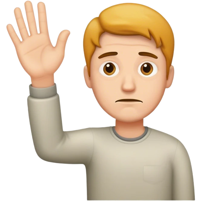 Unhappy man giving hand emoji
