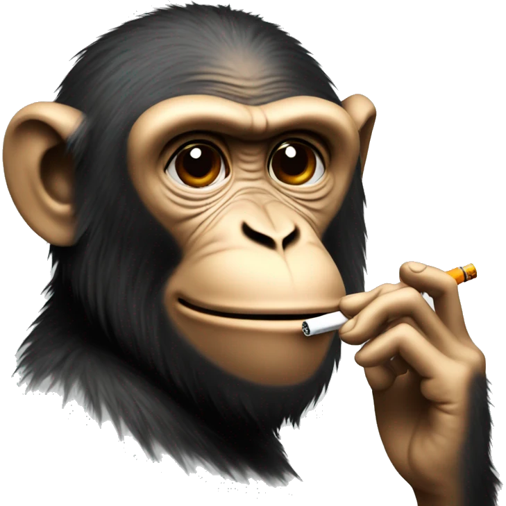 A monkey smoking a vape emoji