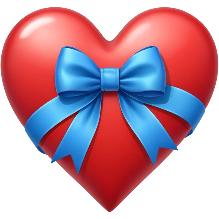 heart with blue ribbon bow emoji