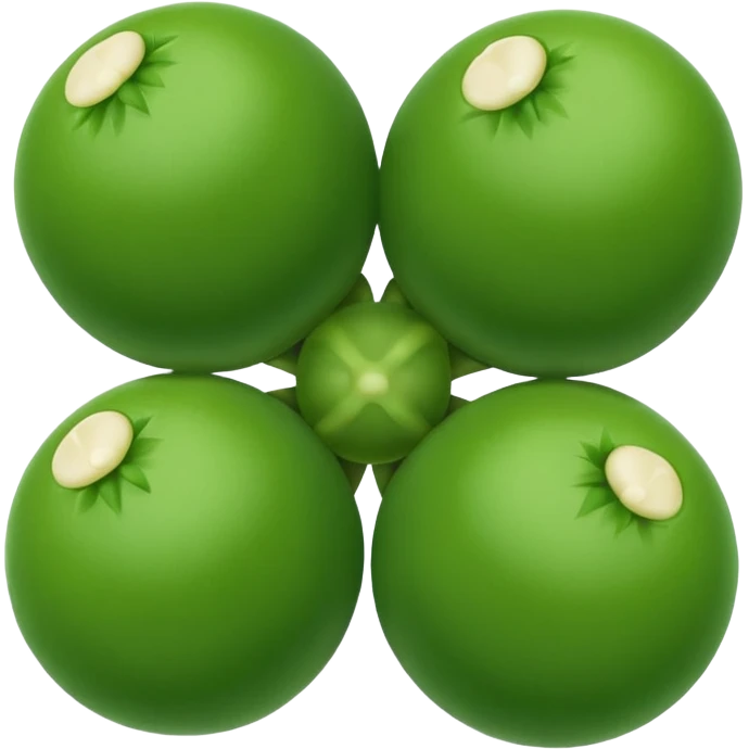three pea balls emoji