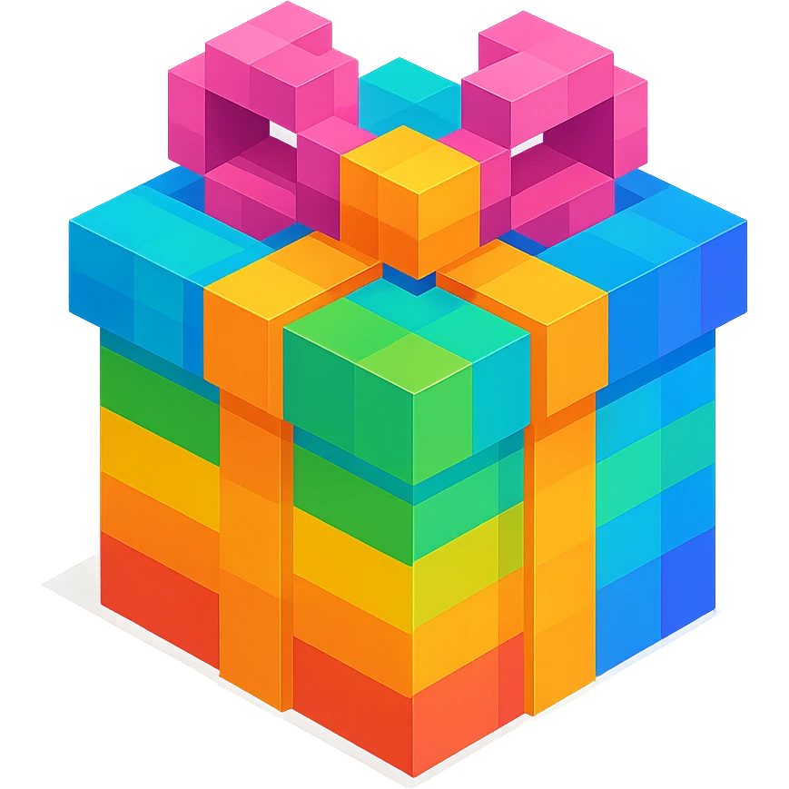 Rainbow gift emoji