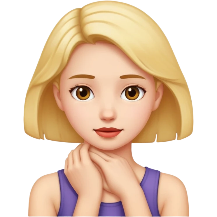Girl holding neck emoji