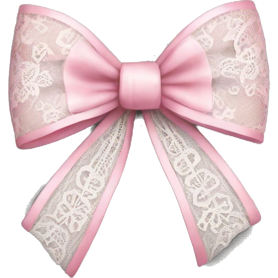 Pink bow white lace  emoji