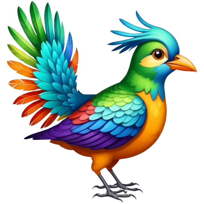 cuckoo bird with colorful feathers emoji
