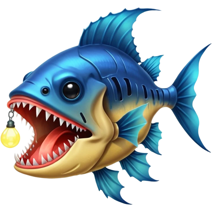 Angler Fish – Large mouth with sharp teeth and light lure emoji