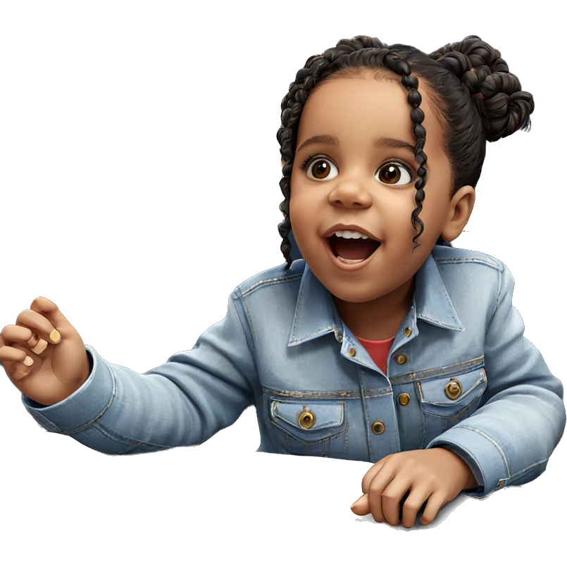 realistic portrait of girl in denim emoji