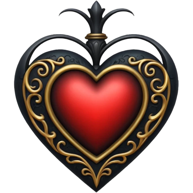 Black gothic heart emoji