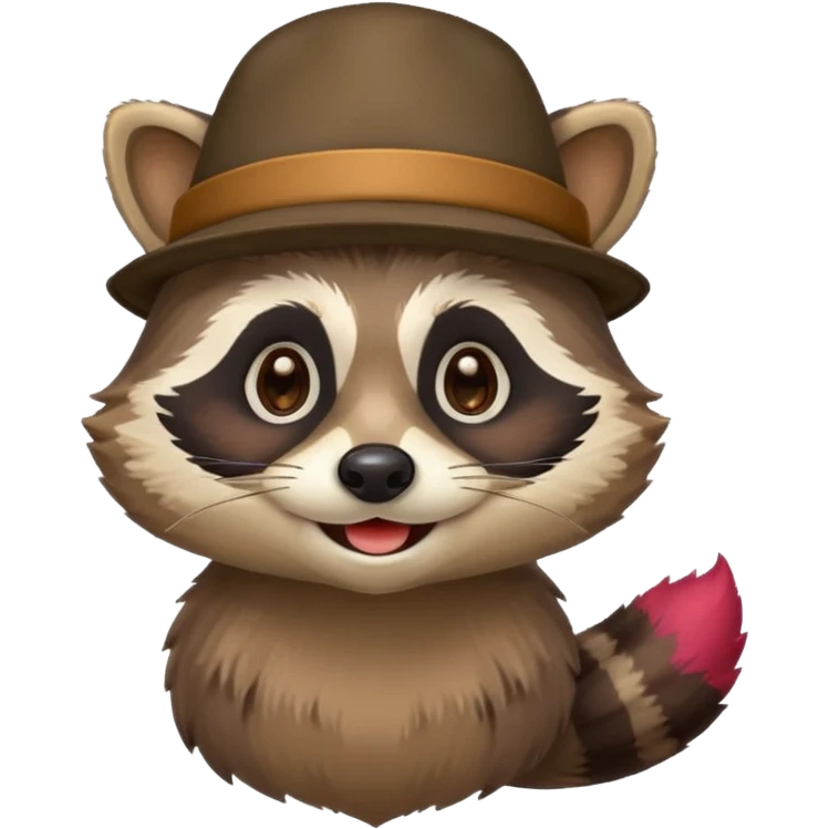 colorfull racoon with mustache emoji