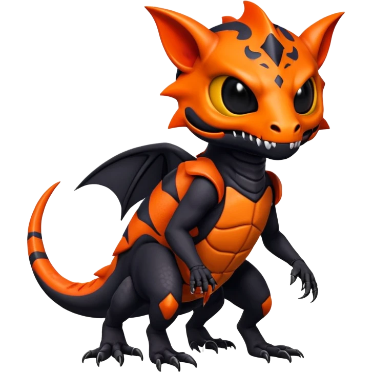 Salandit-Noibat-Litten-Hybrid with a skull-mask (Full body) emoji