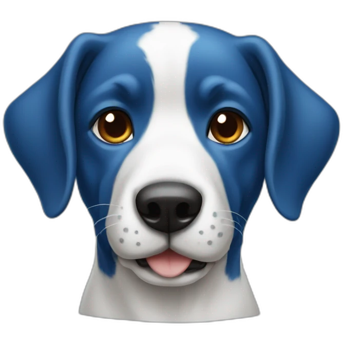 Un chien bleu emoji