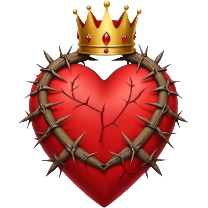Create heart shape and in the vertical midway create that crown thonrs like in the Jesus head  emoji