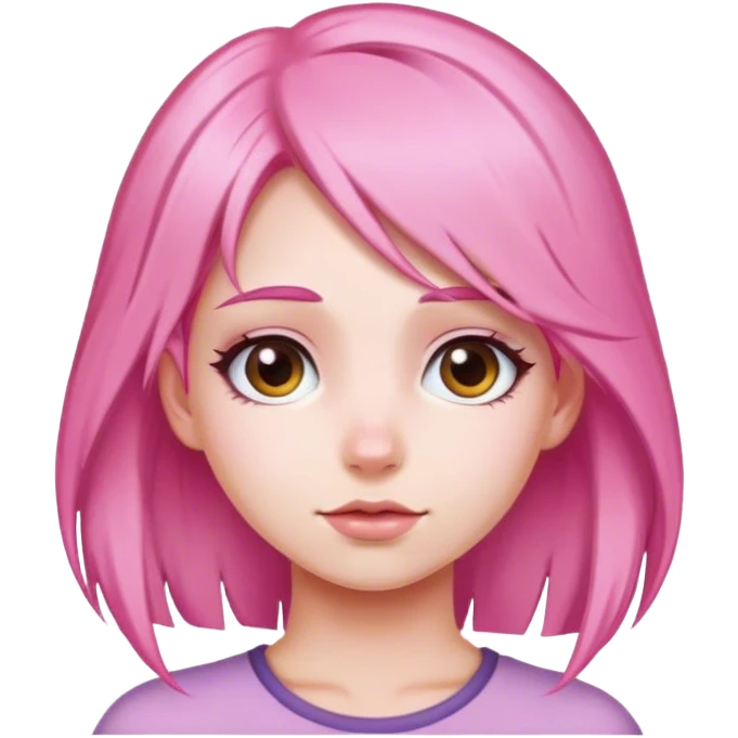 pink haired girl portrait emoji