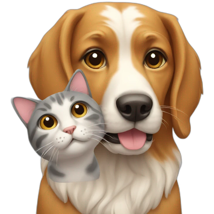 Dog with cat emoji