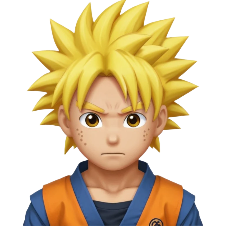 fais goku avec un melange de naruto emoji