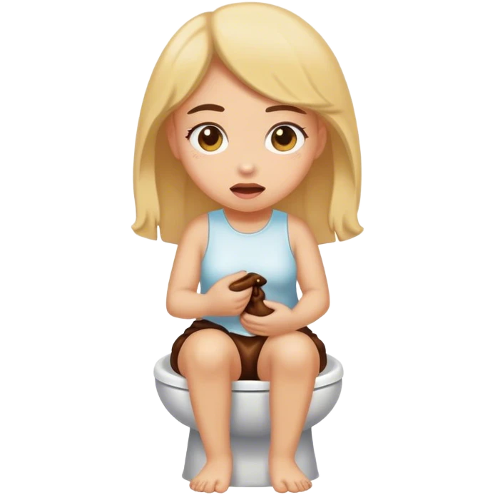 Girl taking a poop emoji