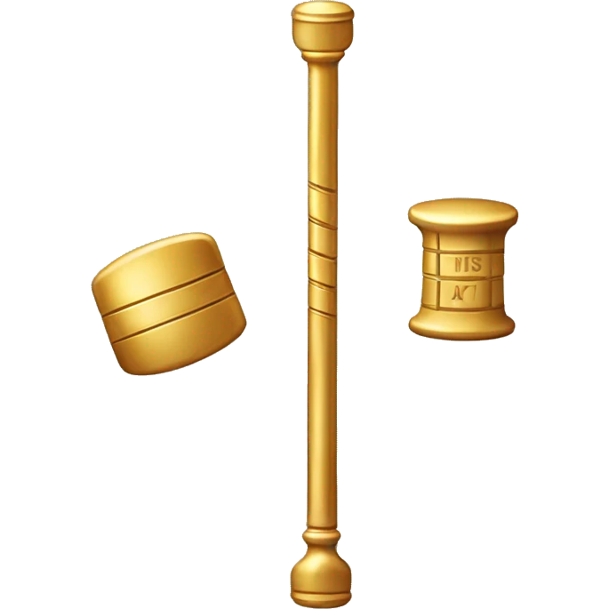 gold measuring stick  with gavel  emoji