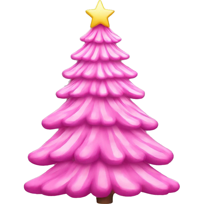 New Year's pink Christmas tree emoji