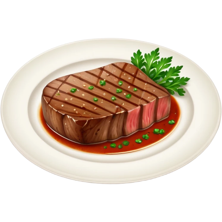 fancy steak on a fancy fine dining plate emoji