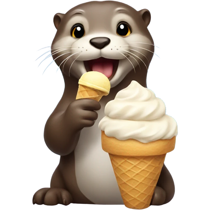 Otter eating ice cream emoji
