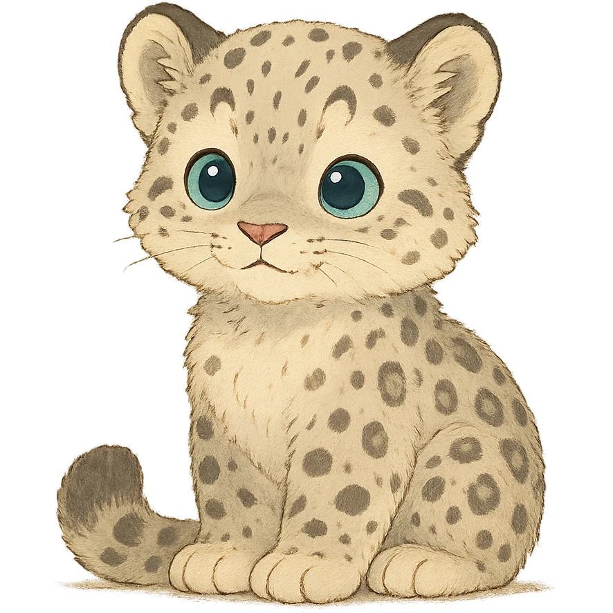 cute baby snow leopard emoji