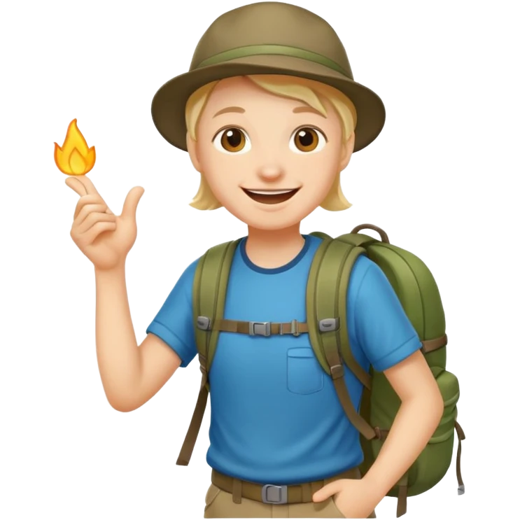cheerful camper hiker with a backpack emoji