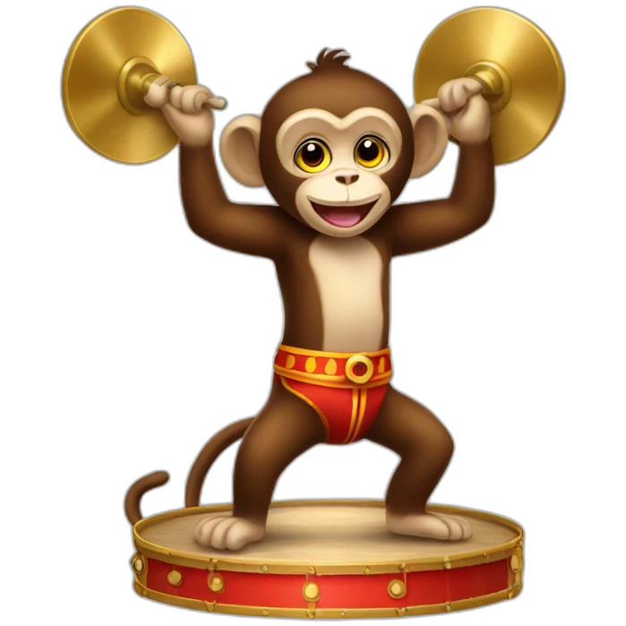 circus monkey using cymbals emoji