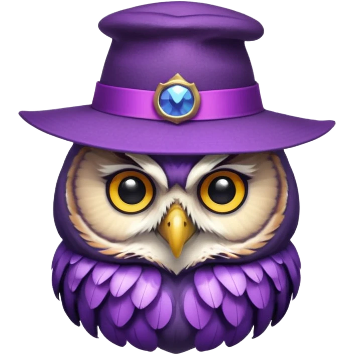 owl wear purple with hat emoji