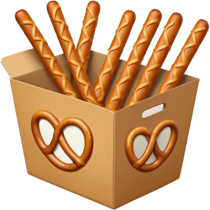 Pretzel sticks on food paper box emoji