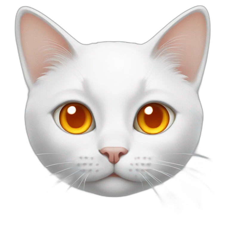 White cat with orange eyes emoji