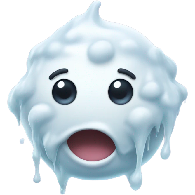 White slime with a happy emotion  emoji