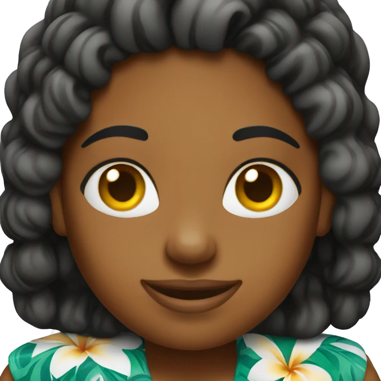 Hawaii vacation black female emoji