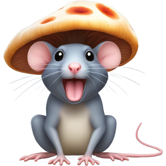 Smelly Rat with a mushroom hat  emoji