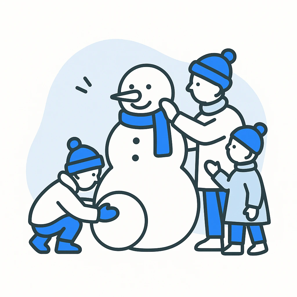 people making a snowman emoji