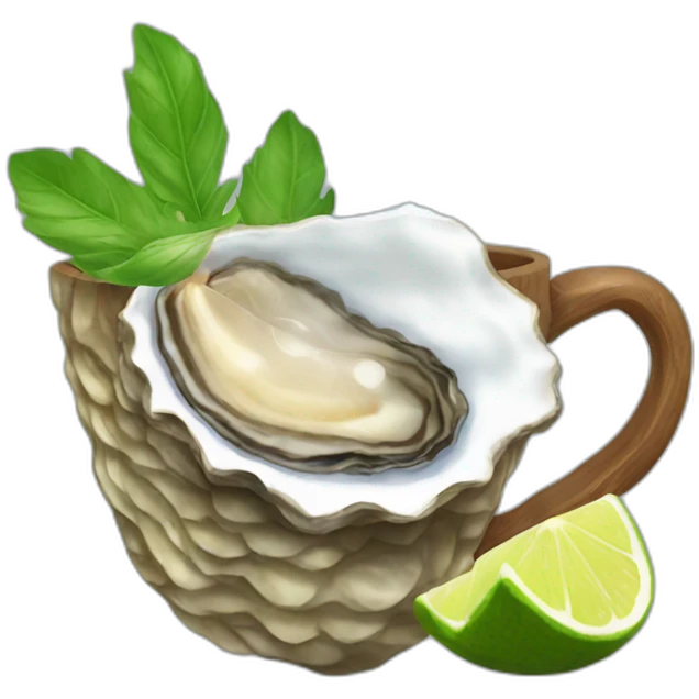 Oyster drinking moscow mule emoji